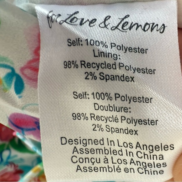 For Love And Lemons Claude Floral Crop Top Puff Sleeve Small Women Blouse 722 - Picture 6 of 7